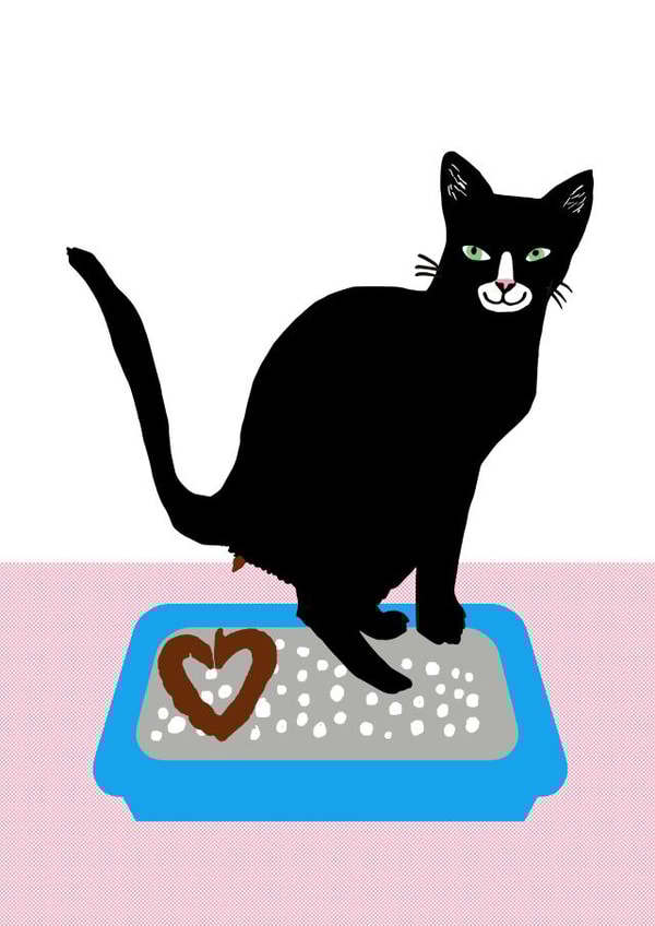 cat shit Valentines Day Card 4853 created by LIKKS Greeting Cards