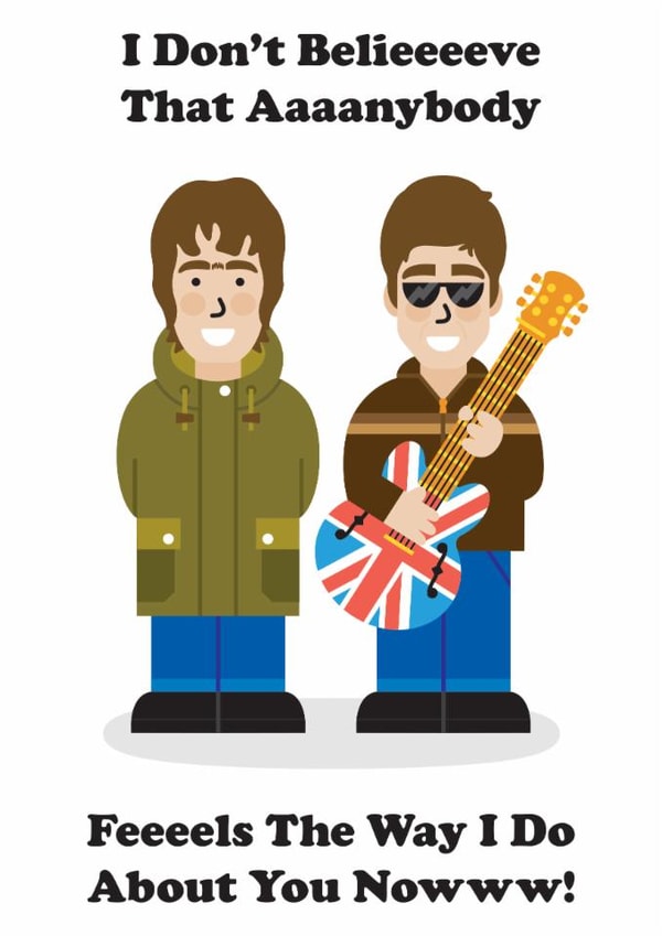 Funny Valentines Day Card - Liam Gallagher - Wonderwall created by Studio Boketto