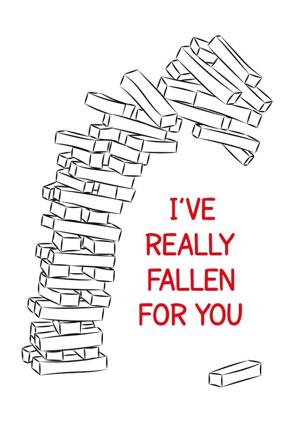 I've Really Fallen For You Jenga Anniversary Card created by Lazy Mice