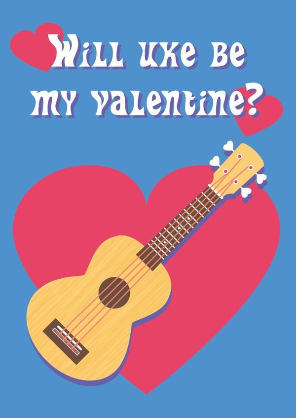 uke ukulele Valentines Day Card 31934 created by The Fidorium