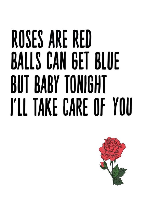 roses are red balls can get blue Valentines Day Card 36852 created by Phaedra Peer