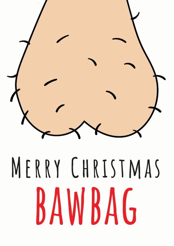 bawbag balls Christmas Card 16060 created by Total Bad Cards