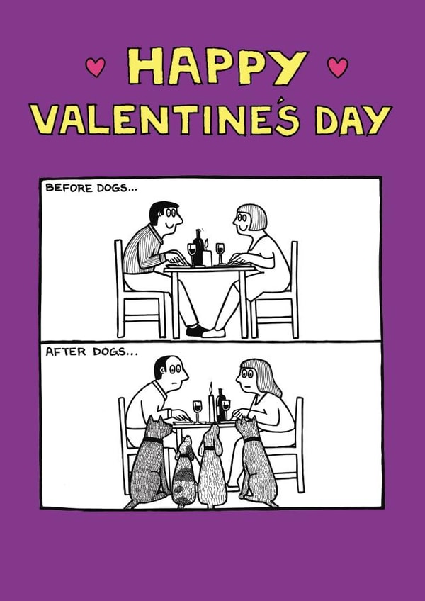 dogs adult Valentines Day Card 1927 created by Off The Leash Cartoons by Rupert Fawcett