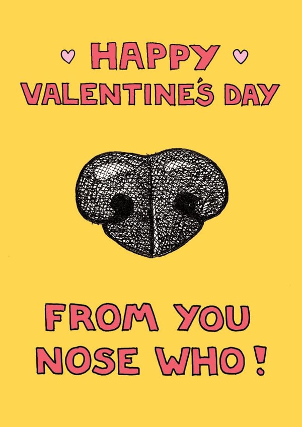 nose who Valentines Day Card 1928 created by Off The Leash Cartoons by Rupert Fawcett