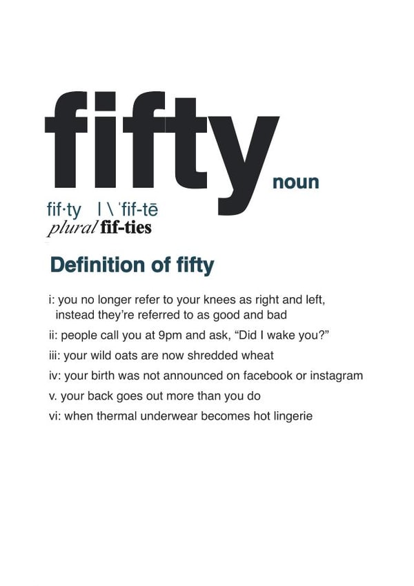 fifty noun Birthday Card 5710 created by Redrakoon