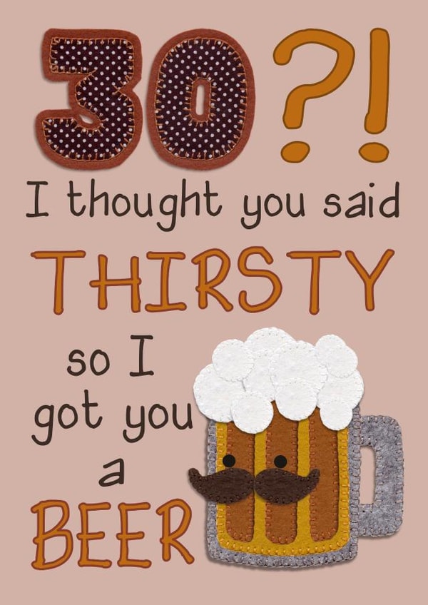 30 thirty Birthday Card 12049 created by Presents Felt