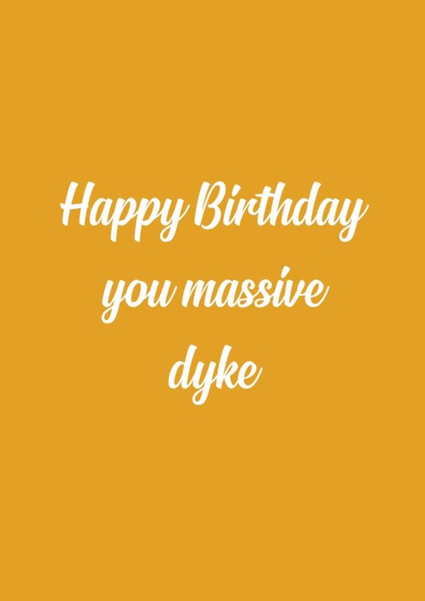 Funny Lesbian Birthday Card created by The Sweary Card Co
