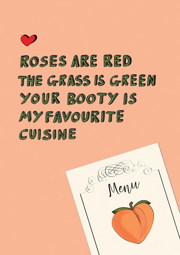roses are red booty Valentines Day Card 31909 created by Hello Hatty