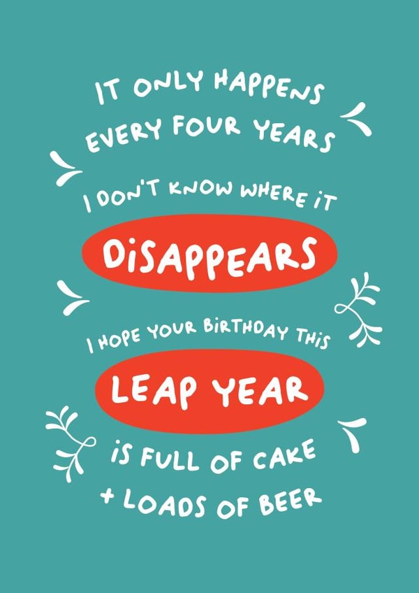 Funny Leap Year Birthday card created by PaperJam Print Co.