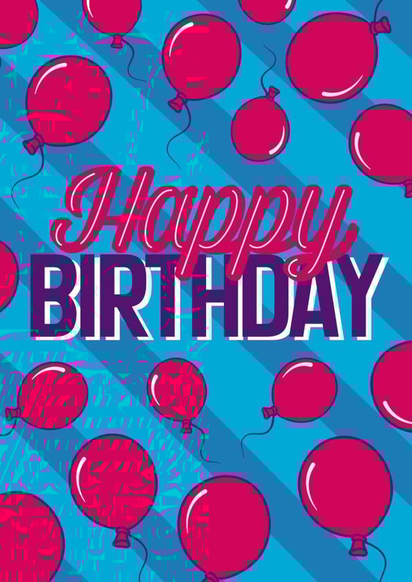 Happy happy birthday Card 26057 created by olliebrownillustration