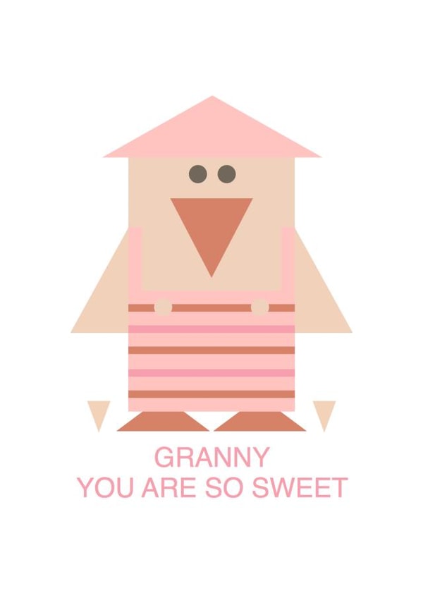 granny so sweet Just because Card 1988 created by Lucy Monkman