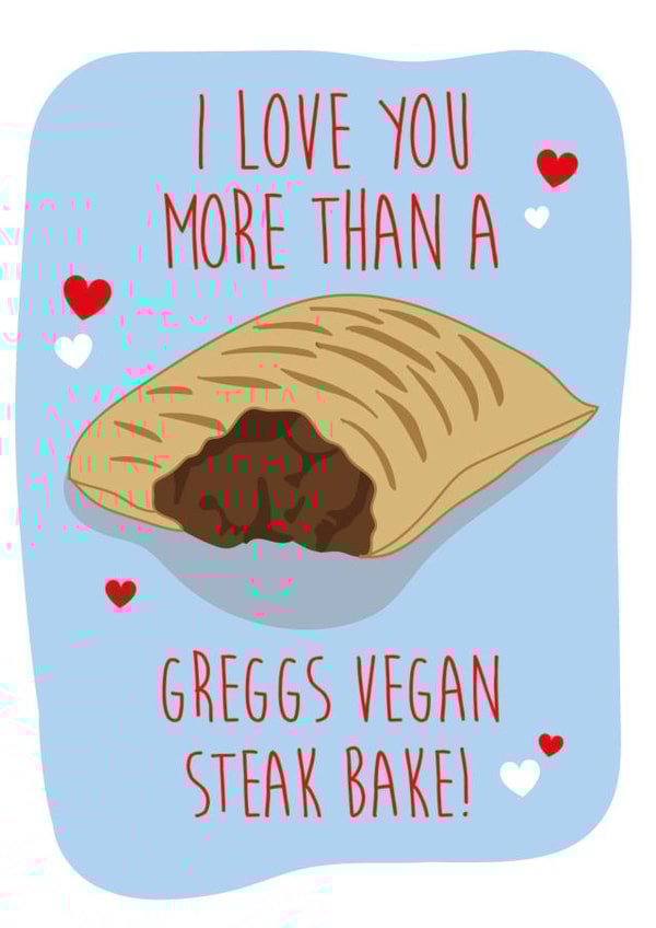 Greggs Vegan Valentines Day Card 40374 created by I Made A Card