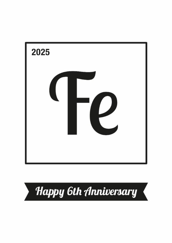 Geeky 6th Anniversary Card - Iron - 2025 created by Cookie Design