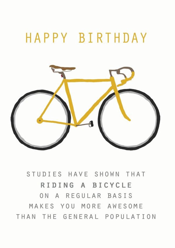 cyclist bike Birthday Card 16211 created by Yellowstone Art Boutique