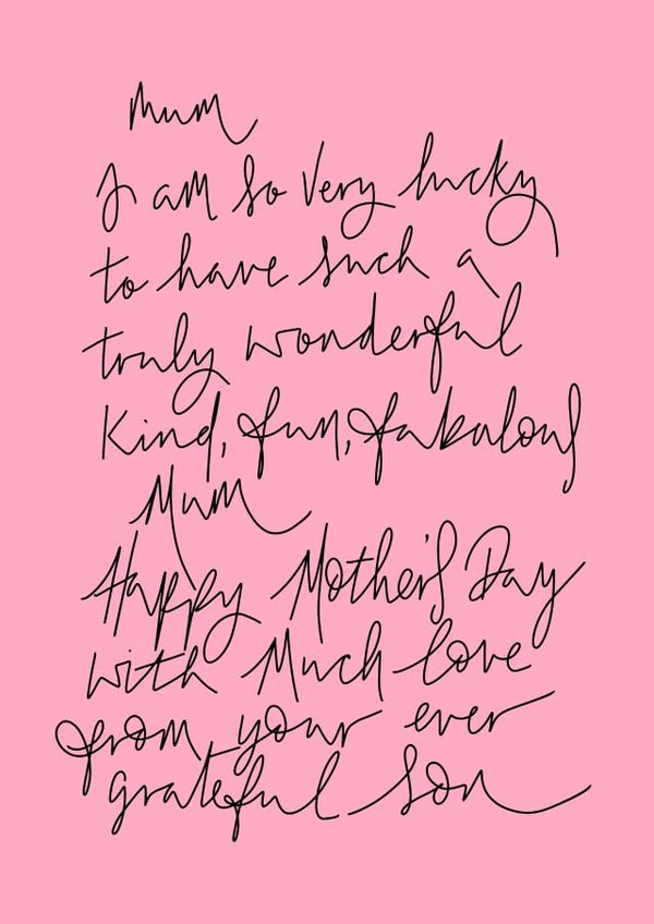 mum pink Mothers Day Card 7299 created by Naughty Nice