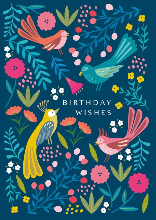 wishes birds Birthday Card 16237 created by Klara Hawkins