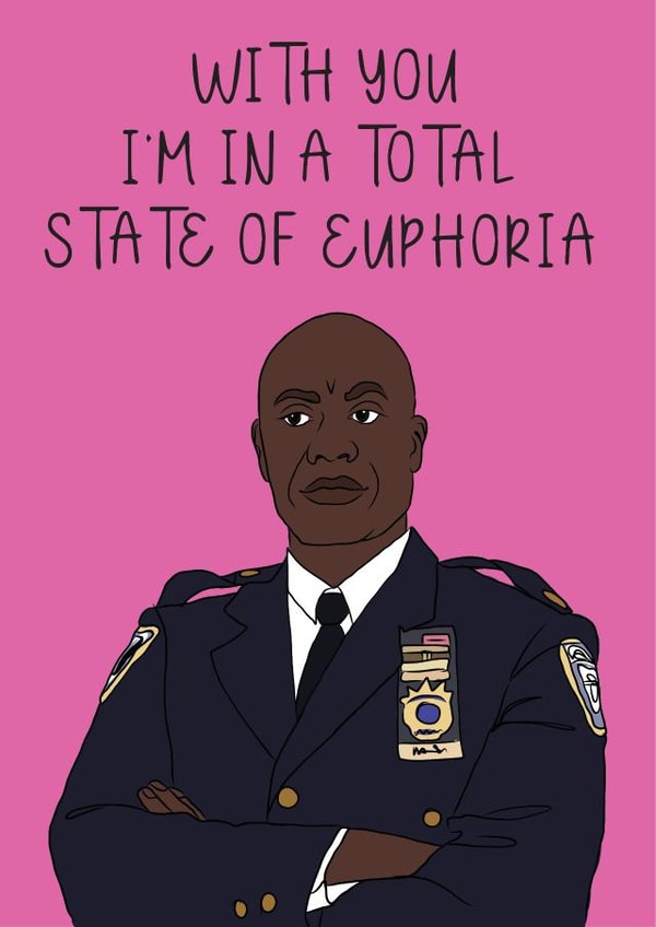 captain holt Brooklyn 99 Valentines Day Card 15878 created by Laura Frances Cards