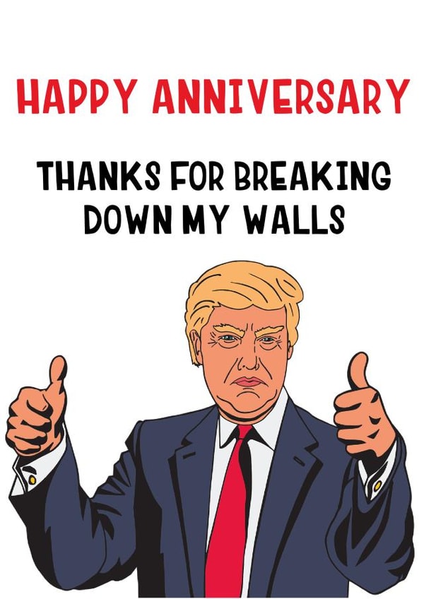 donald trump thanks for Anniversary Card 9110 created by Pack a Punch Designs