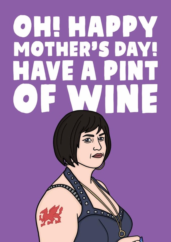 Nessa Mother's Day Card - Oh! Happy Mother's Day! Have A Pint Of Wine created by Studio Doodles