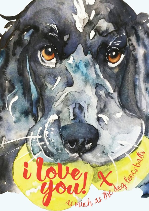 dog spaniel Valentines Day Card 1593 created by Jo Scott Art