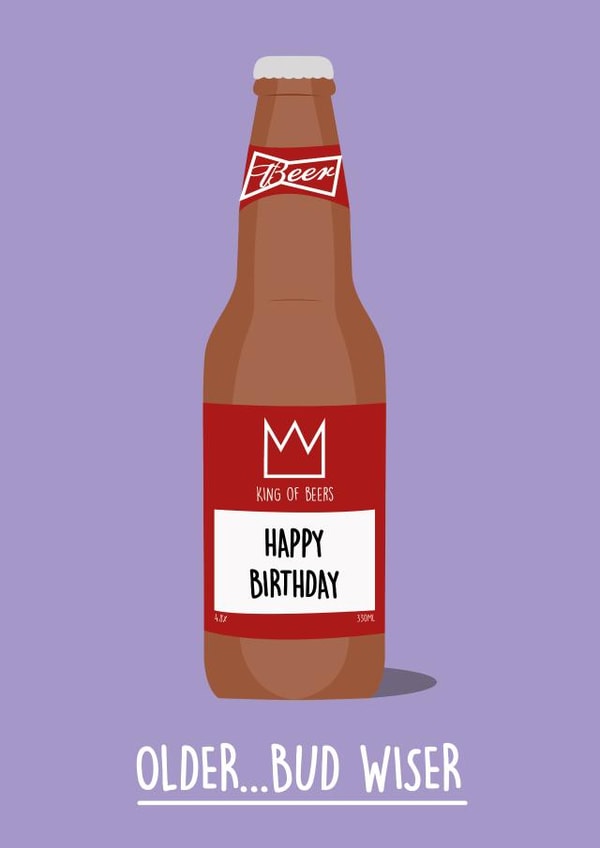 budwiser older Birthday Card 7389 created by Rumble Cards