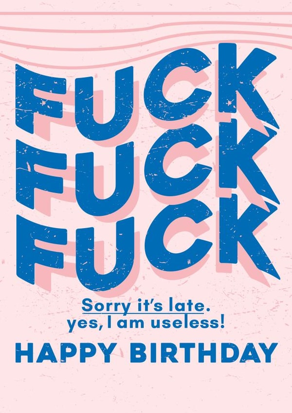 sweary fuck Birthday Card 16229 created by Alice's Illustrations
