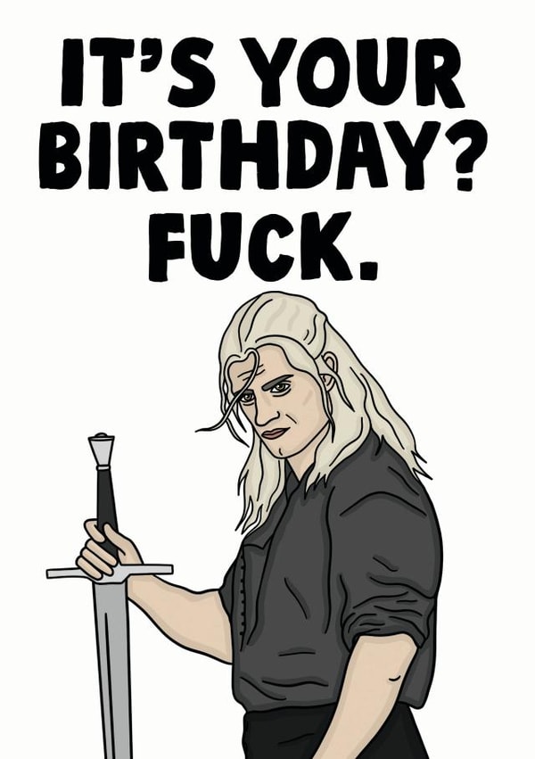 the witcher henry cavill Birthday Card 13288 created by Studio Doodles