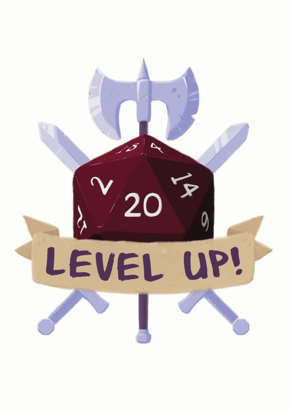 Dice D20 Birthday Card 15599 created by Roll To Hit Workshop