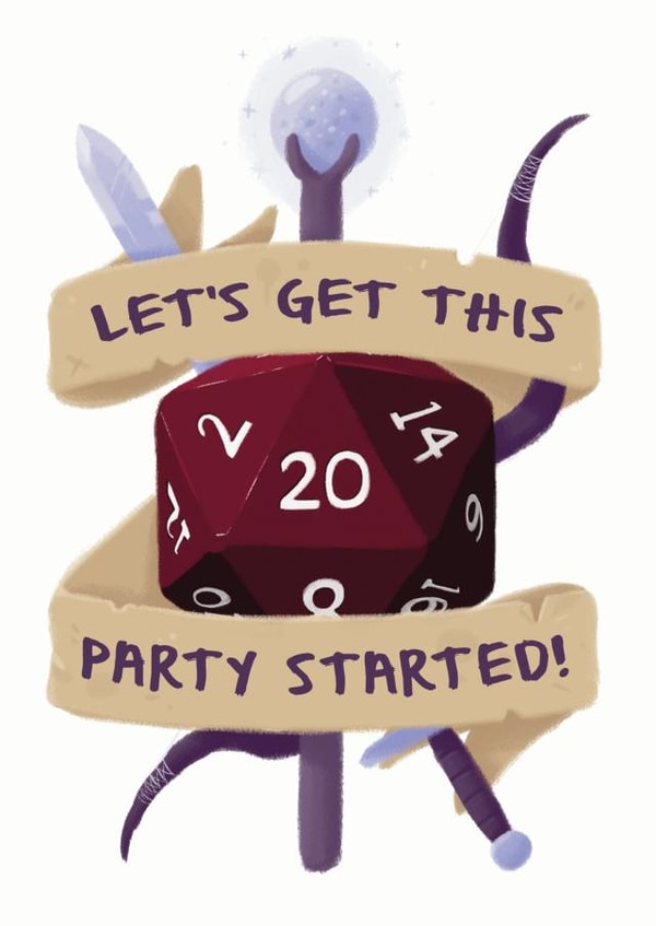 D&D DnD Birthday Card 15600 created by Roll To Hit Workshop