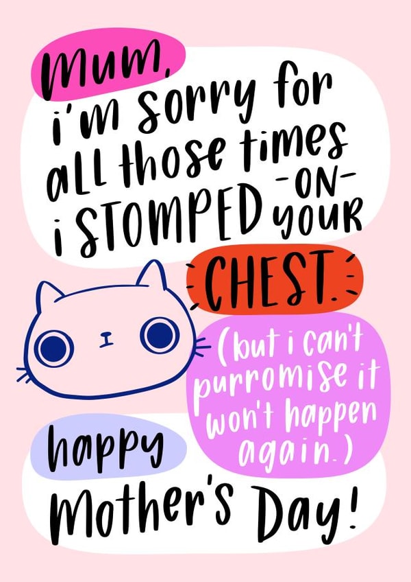 cat stomped Mothers Day Card 7614 created by Chelsey Adams