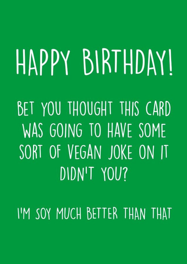 vegan soy Birthday Card 9114 created by Pack a Punch Designs