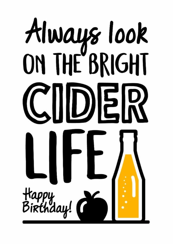 Funny Birthday Card - Cider - Pun created by Amanda Moffat
