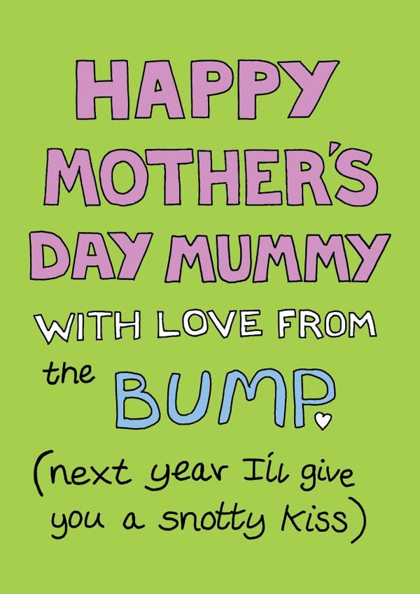 Cute Mother's Day card for an expectant mum created by Happy Octopus by Rupert Fawcett