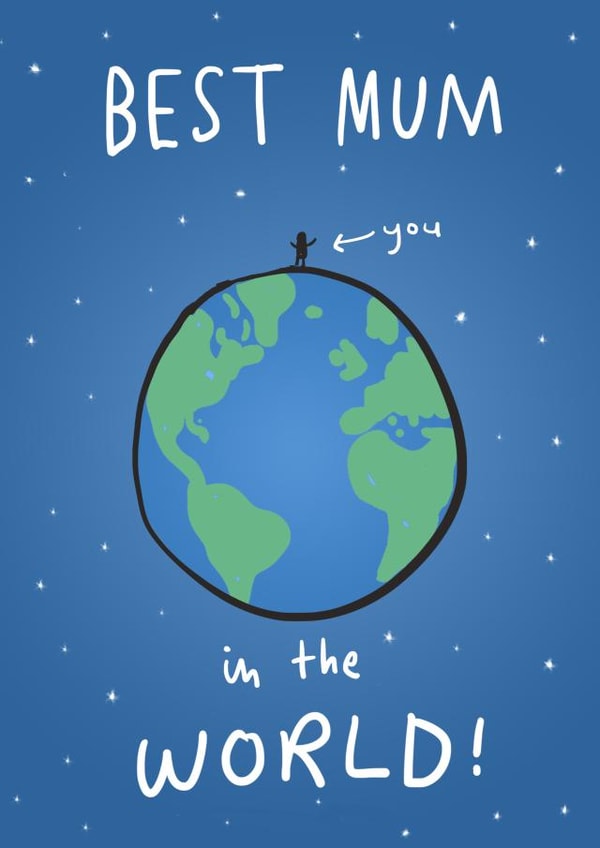Illustrated Mother’s Day card - best mum in the world created by Sarah Ray