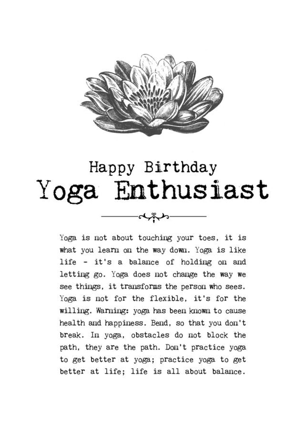 Happy Birthday Yoga Enthusiast created by Coulson Macleod