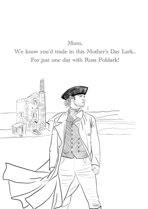 Poldark Aiden Turner Mothers Day Card 32980 created by Harriet Popham