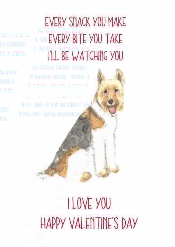 Otterhound every snack Valentines Day Card 14147 created by Sarah Maddox