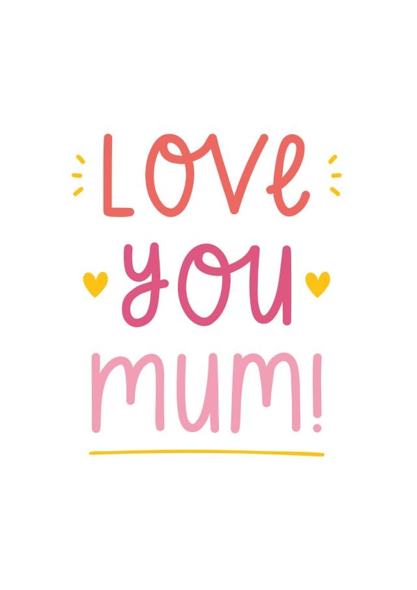 Love you mum card created by Joanne Hawker