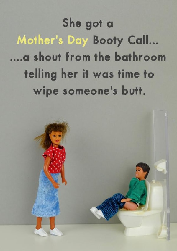 Funny Mothers Day Card - Bootycall Bathroom - From The Kids created by Bold & Bright Cards