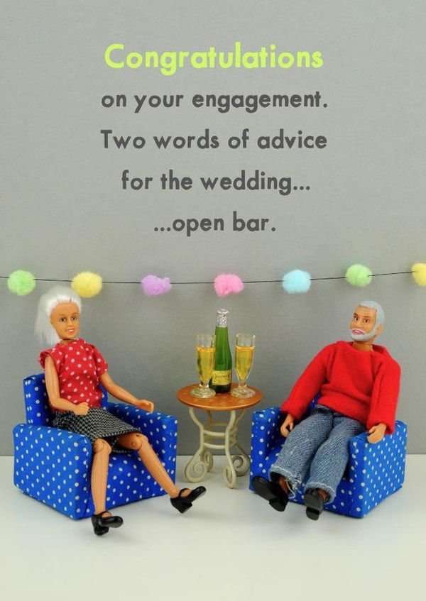 Congratulations on the wedding... open bar? created by Bold & Bright Cards