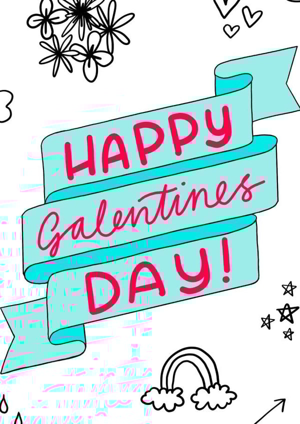 Illustrated galentines card created by Sophie Killingley