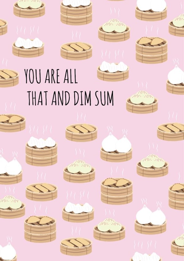 pun dim sum Valentines Day Card 40985 created by Jessica Eyre