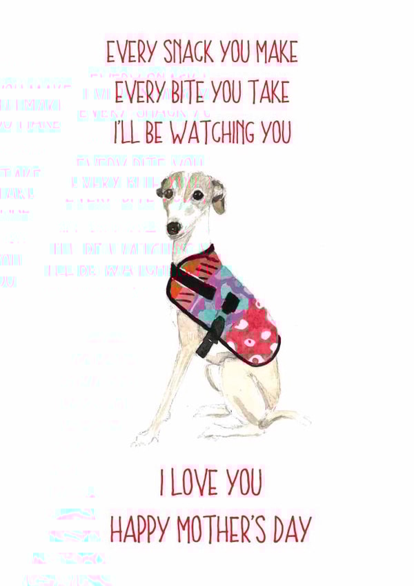 whippet love Mothers Day Card 14161 created by Sarah Maddox
