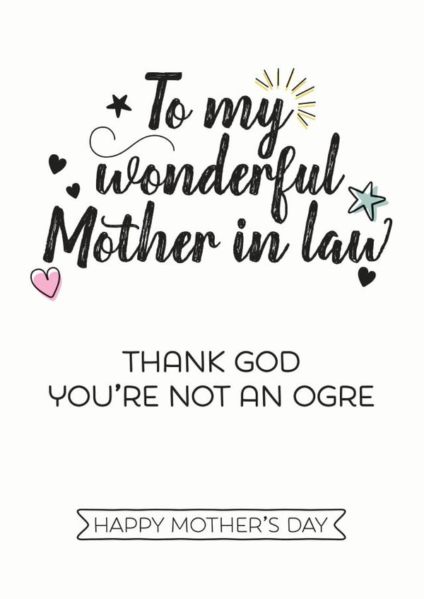 mother in law funny Mothers Day Card 5101 created by Silly Prints