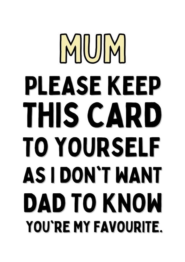 Mum, Favourite Card created by Original Fox Cards