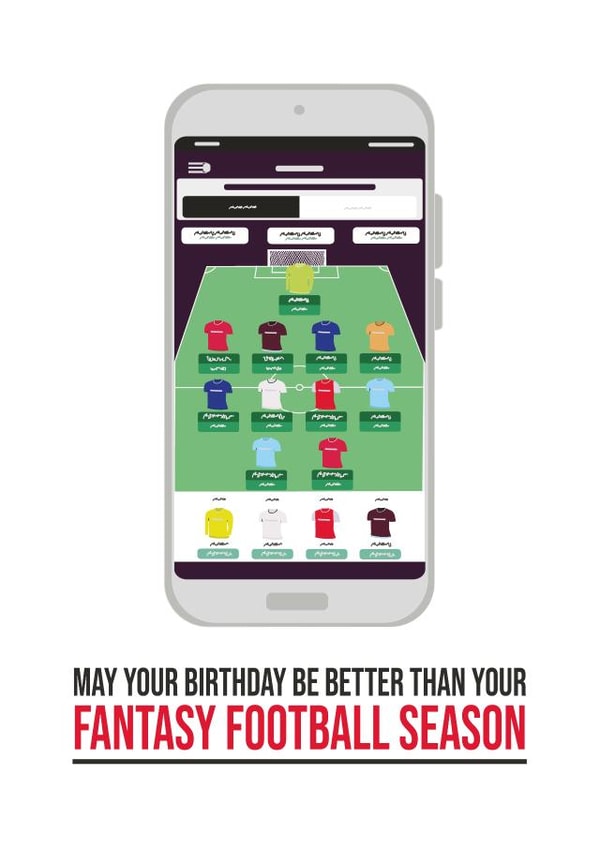 Funny Birthday Card - Fantasy Football Season - Game created by Big Kid