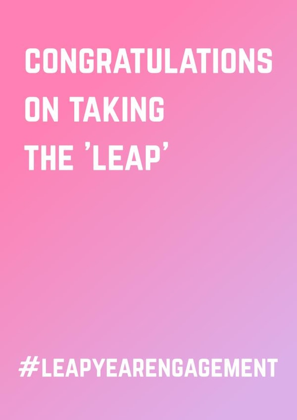 Congrats on taking the leap - Leap year engagement card created by Doodle Dot Design Co