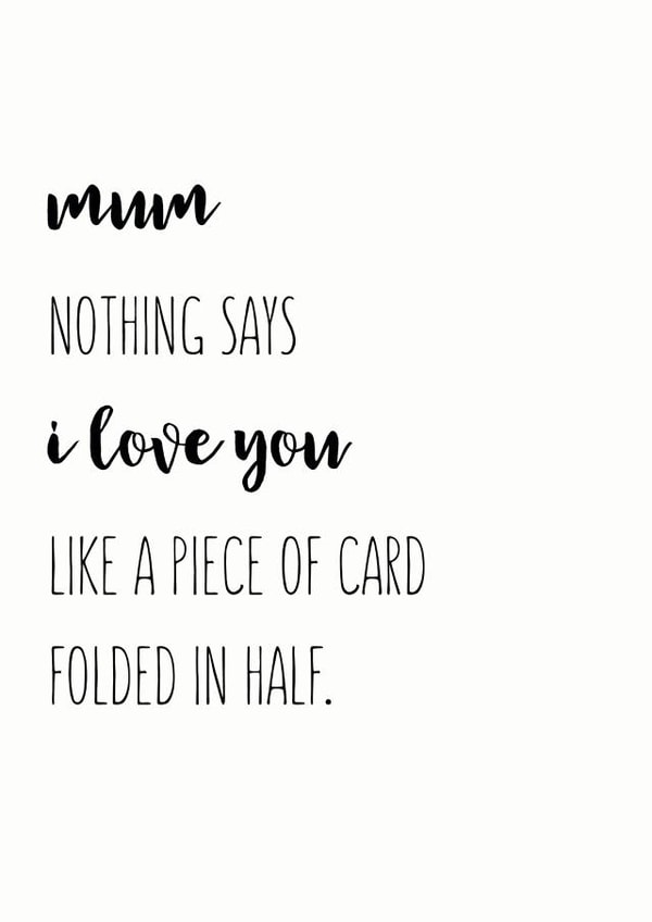 A piece of card to say I love you Mum card created by The Monochrome Bow