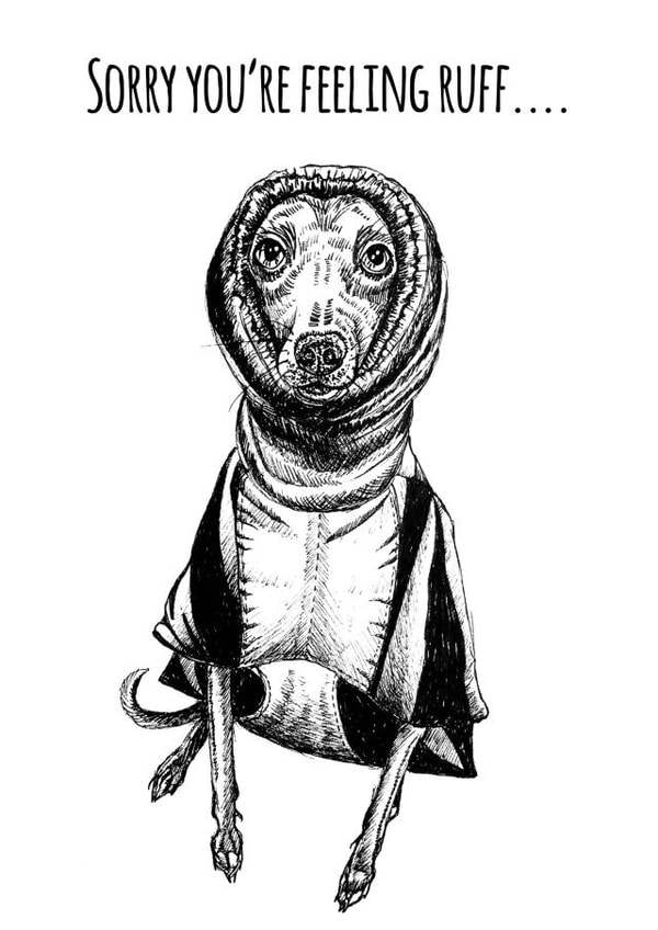 Get Well Soon Whippet Card created by sarahcoxartwork