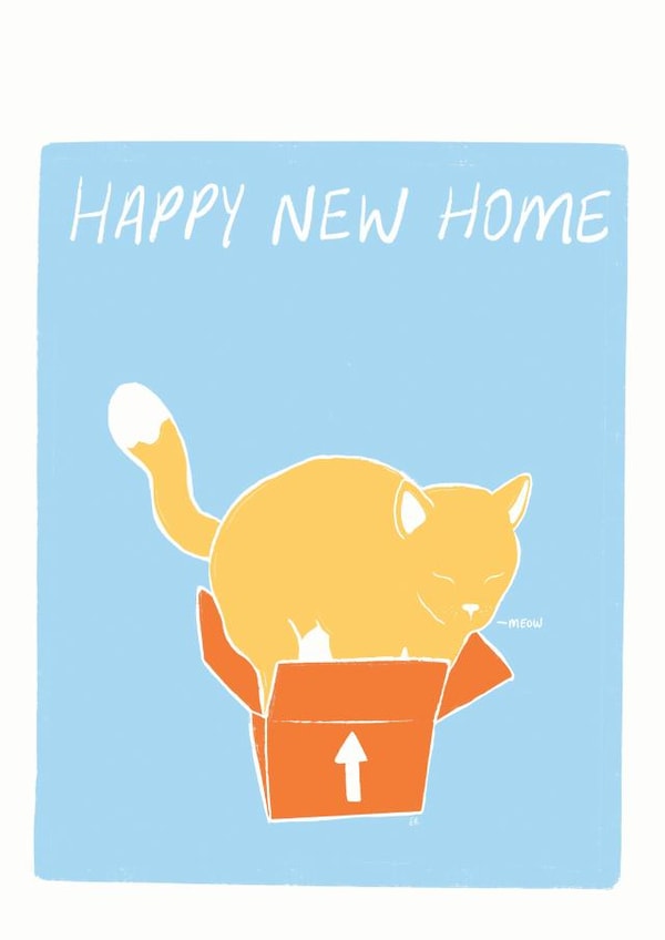 cat meow New Home Card 41170 created by That Fat Cat Illustration